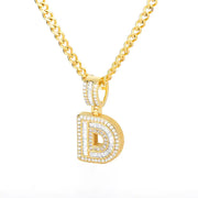 Cubic Zirconia Letters A-Z Pendant Necklace