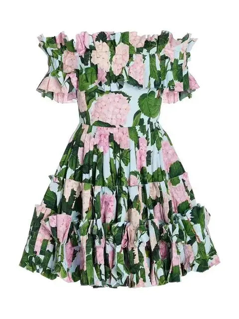 Summer Floral Ruched Dresses - AlburyMart