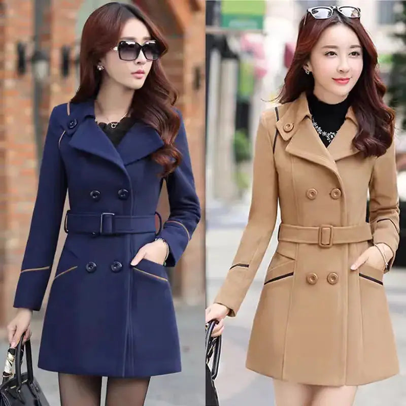 Korean Women's Wool Coat - AlburyMart