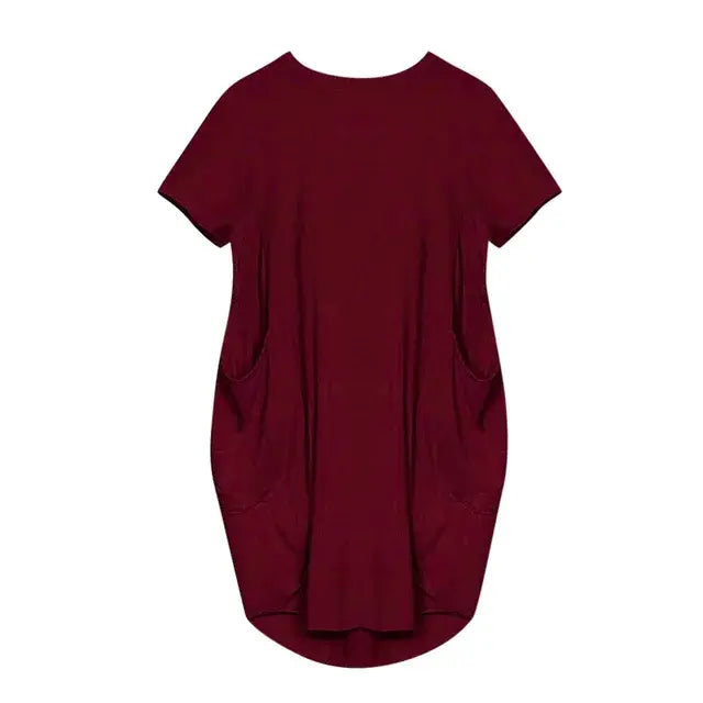 O-Neck Loose Casual Dresses - AlburyMart