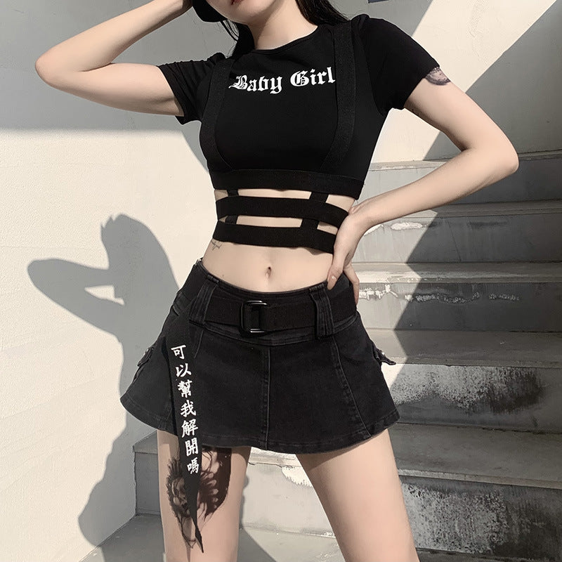 Crop Top O-Neck T-shirt - AlburyMart