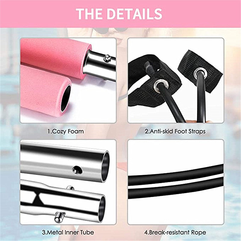 Portable Pilates Bar and Resistance Band - AlburyMart