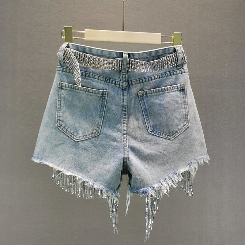 Tassel Beading Denim Short - AlburyMart