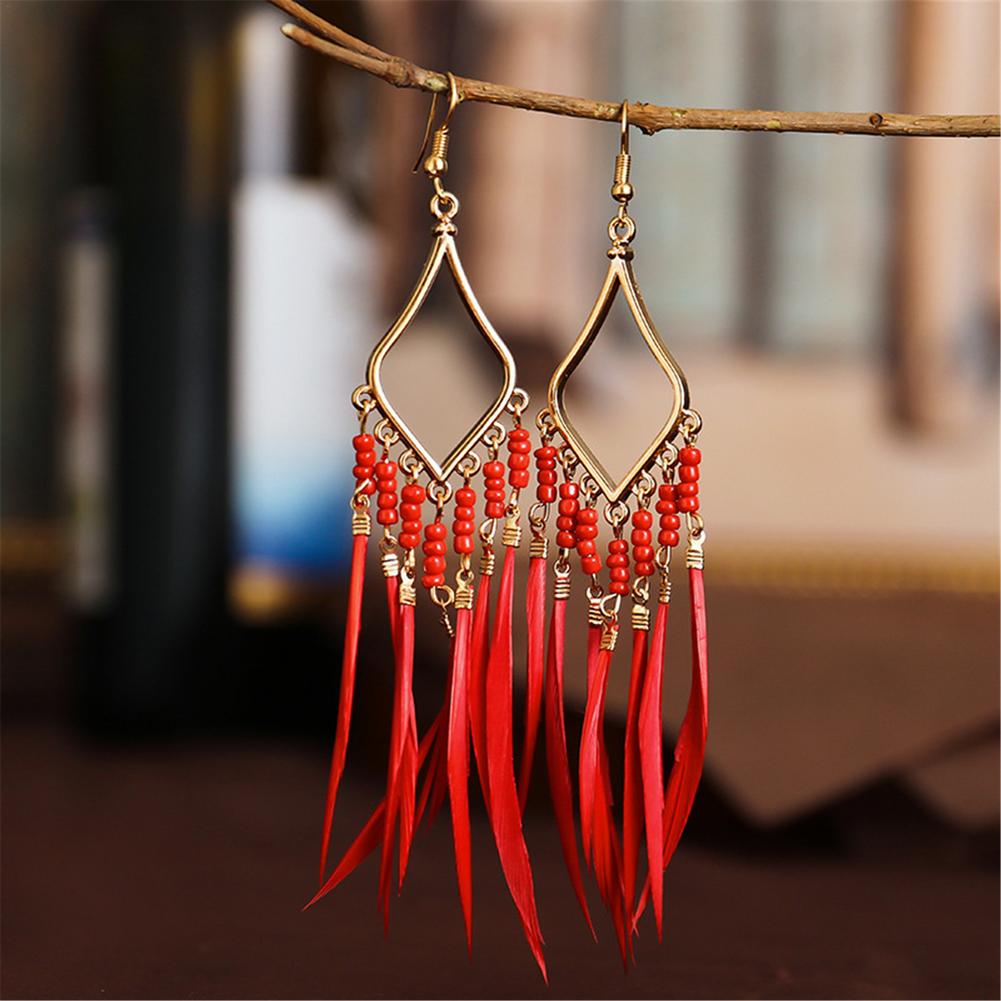 Tassels Feather Earrings - AlburyMart