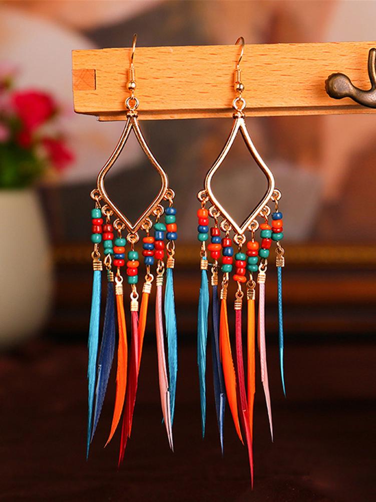 Tassels Feather Earrings - AlburyMart