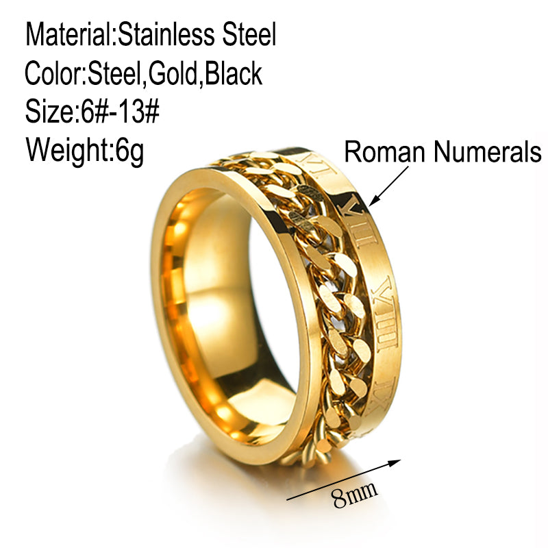 Roman Numbers Spinner Rings - AlburyMart